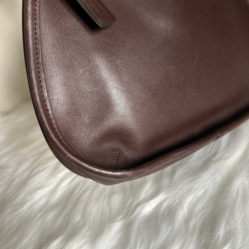 Coach Ergo 9027 Mahogany Brown Glove Tanned Leather Hobo Bag Good - Picture 3 of 11
